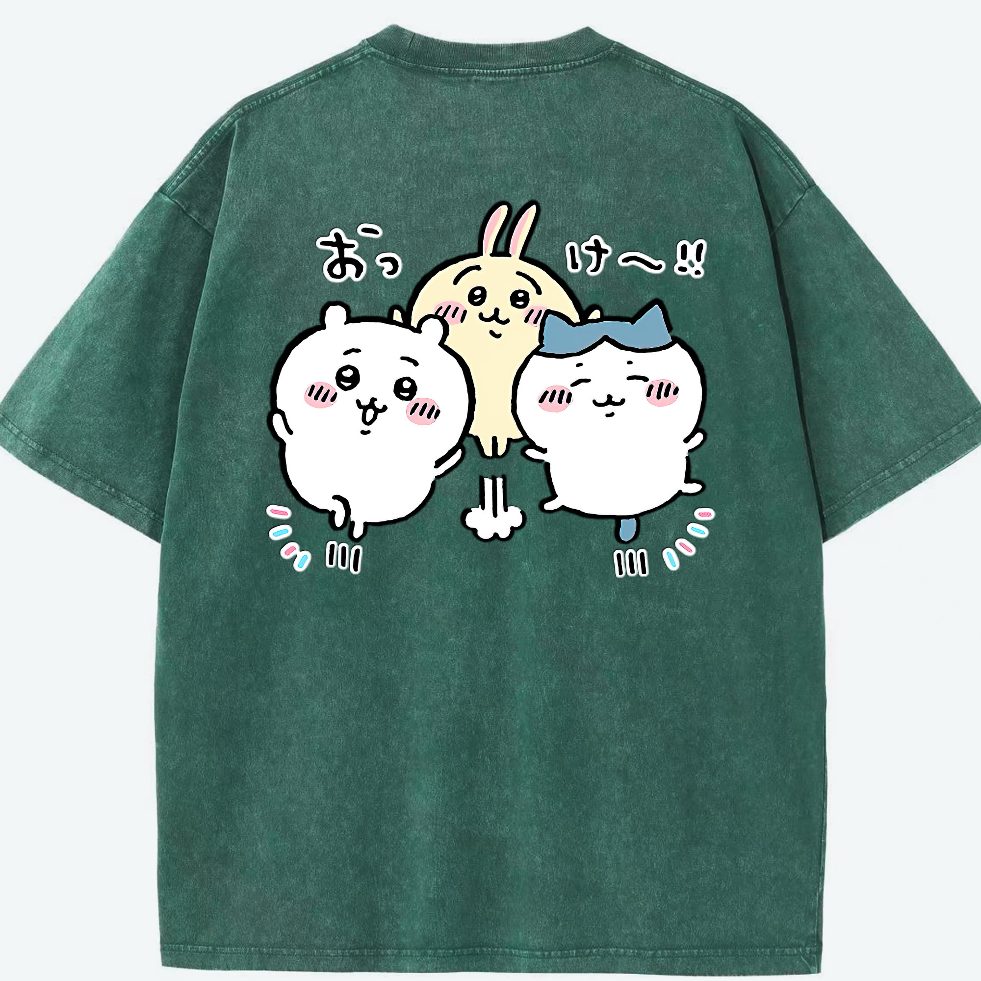 （画像用） ちいかわ ちいかわ Chii-kawa chiikawa 綿100% ヴィンテージ風 半袖Tシャツ（背面プリント）